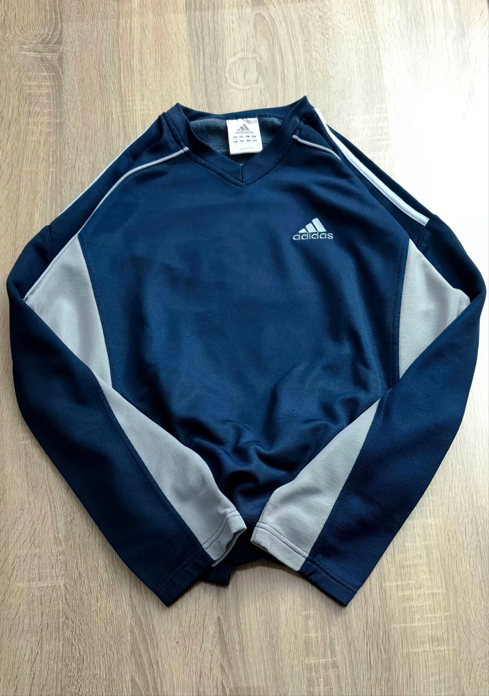 Adidas Vintage Y2K 2003 Navy / Grey Sweatshirt | Size L – photo 2